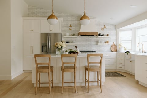Modern farmhouse kitchen with airy, bright interior in Boise, Idaho, United States